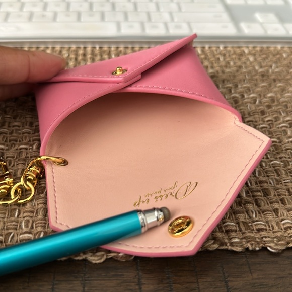 LEATHER MINI ENVELOPE BAG CHARM CARD HOLDER - Picture 8 of 8